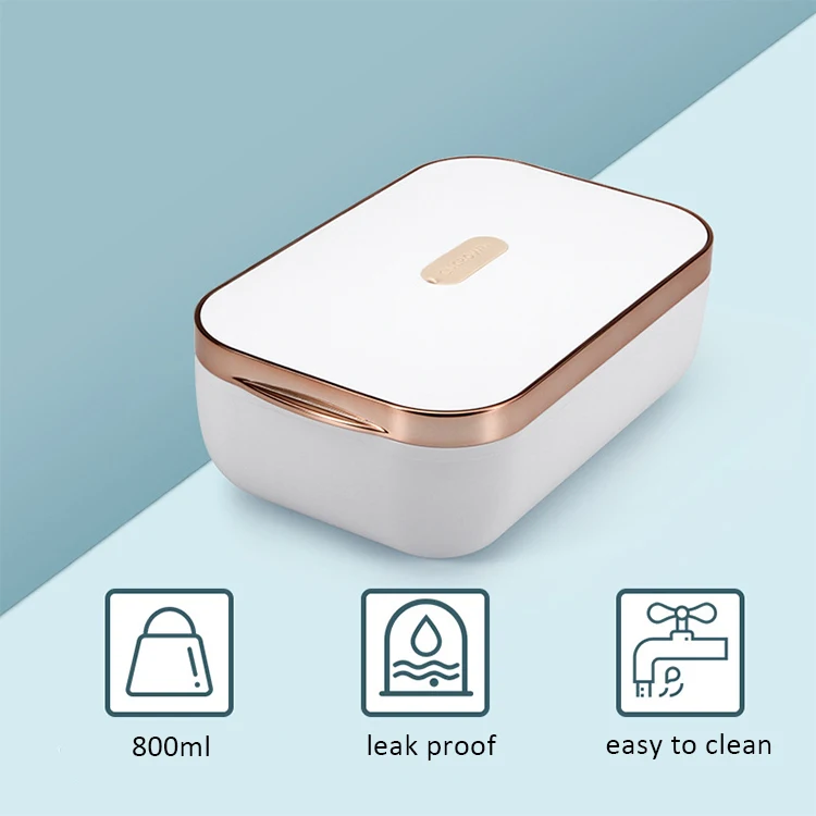 Portable 800ML Car Home School Use Hot Thermo Heated Ceramic Food Warmer Container Electric Bento Lunch Box