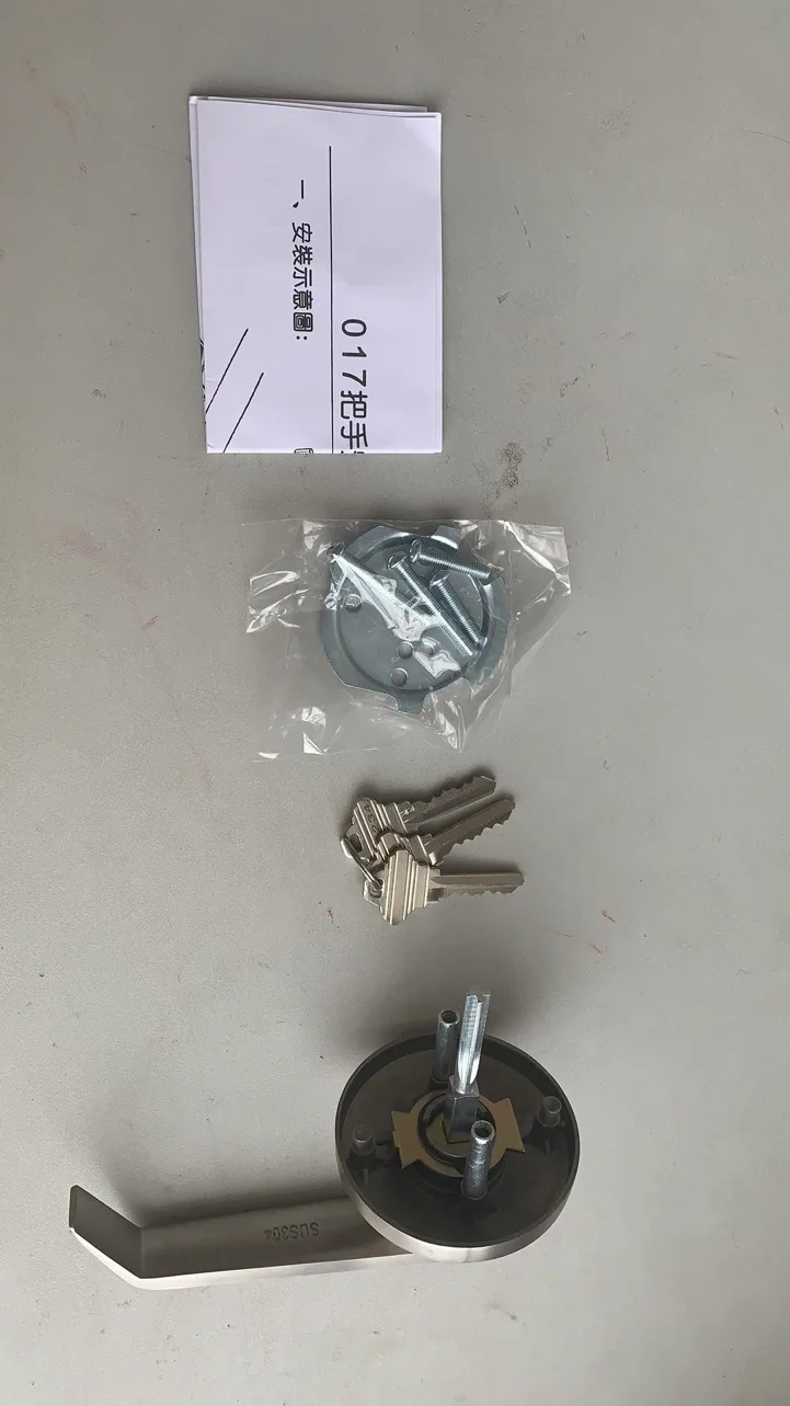 Znic Alloy 77mm Rosette Diameter Trim Lever for Exit Device Door Handle with Lock Cylinder