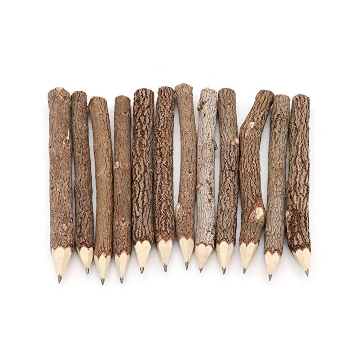 Pencil Wood of HB Graphite Wooden Tree Rustic Twig Pencils,Natural Branch Pencils for School Supplies, Stationery Gift