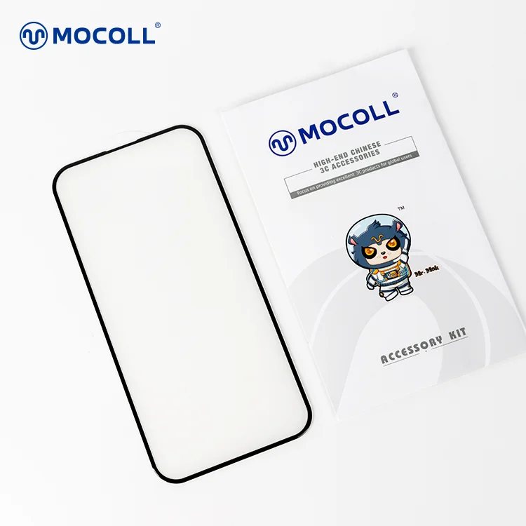 MOCOLL Top Quality Factory  KYANITE Series Japan Asahi  3D Curved Edge HD Clear Tempered Glass Protector for iPhone 14