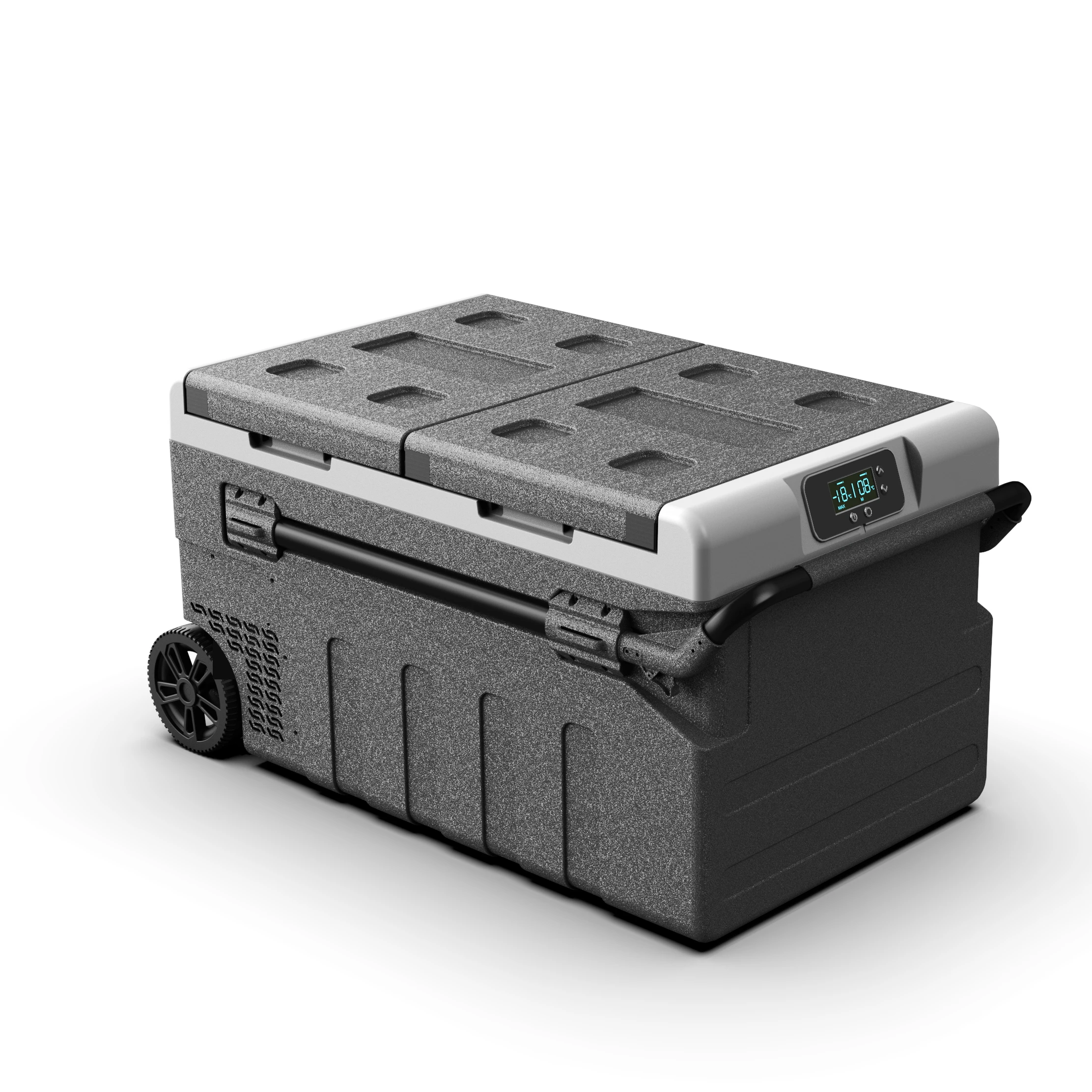 Coolride 95L двухзонное AC/DC 12V/24V Солнечный тянуть бар холодильник мини-портативный автомобильный с cubigel портативный