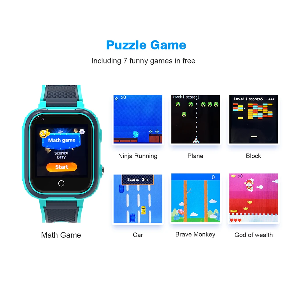 Puzzle game kids smart watch 4G SIM card video call voice chat camera SOS smartwatches GPS tracker children watch new LT21