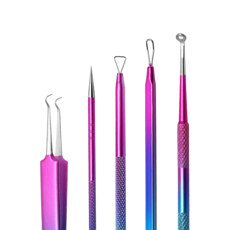 New Arrival GradientRamp Blackhead Remover Pimple Tool Kit Professional Stainless Pimples Comedone Extractor Removal Tool