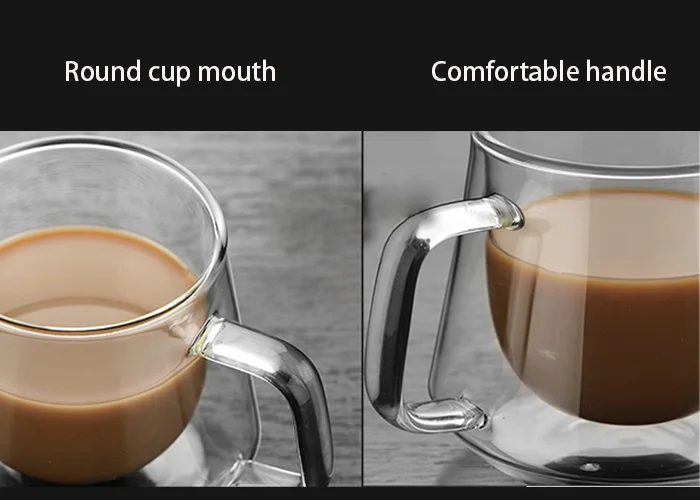 Handmade High Borosilicate Glass coffee mug Double wall Creative Diamond Cup