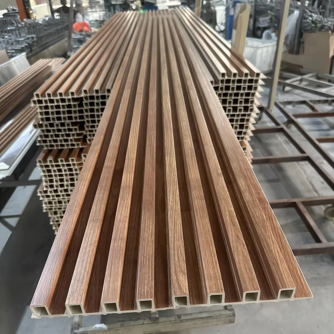 Indoor Wood Plastic Composite Cladding Fluted Wall Board Wpc Pvc Wall Panel For Decoration