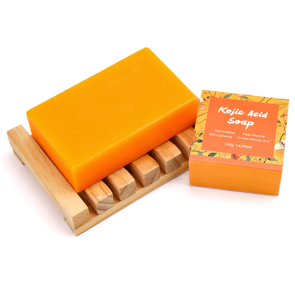 Kojic Acid Frangrant Soap For Bath Oil Control Remove Pimple Anti-Acne Organic Tumeric Lemon Papaya Boxed Orange Kojic Acid Soap