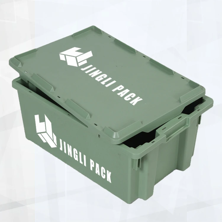 Low Price large nestable plastic fish containers storage box bin