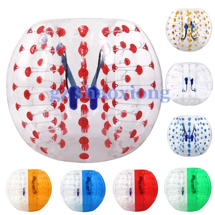 Hot Selling Human Knocker Inflatable Soccer Body Zorb Football Soccer Ball Bubble Balls Bumper Zorbing Ball With Colored Dot