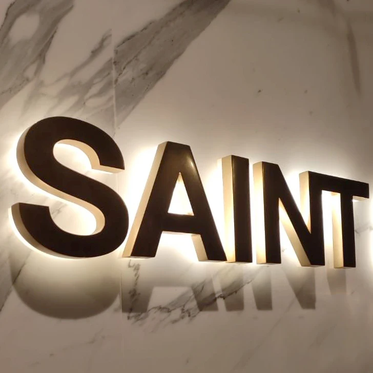 Manufacturer Custom Laser Cutting 3D Metal Titanium Backlit Signage Stainless Steel Letter Mirror Electronic Signs