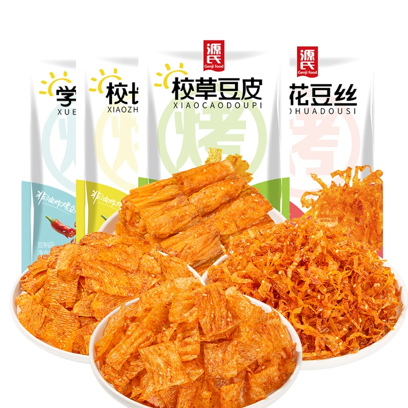
Genji Food 65g Soybean Backed Beancurd China food Bean Products Snack Individual Packing Spicy Strip 
