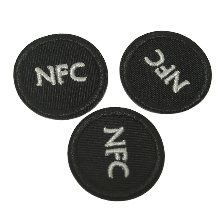Flexible Fabric Soft Woven Custom Die Cut NFC Chipped T Shirt Labels For Authenticated