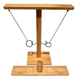 Glowing Wooden Hook Ring Toss Game Rope Ring Toss Game for Adults Hook and Ring