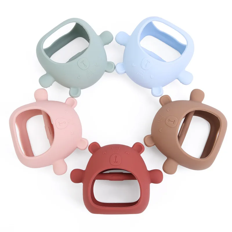 Wholesale Food Grade Sensory Kids Anti-dropping Teething Chew Toy Baby Wrist Silicone Teether For Baby