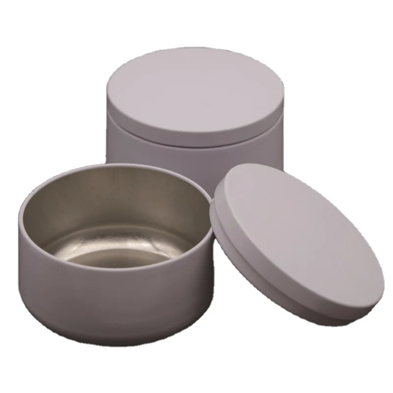 
Hot Sale 8 oz Empty Small Round Seamless Metal Tin Can Packaging 8oz White Rose Gold Black Candle Tin with Lid for Candle Making 
