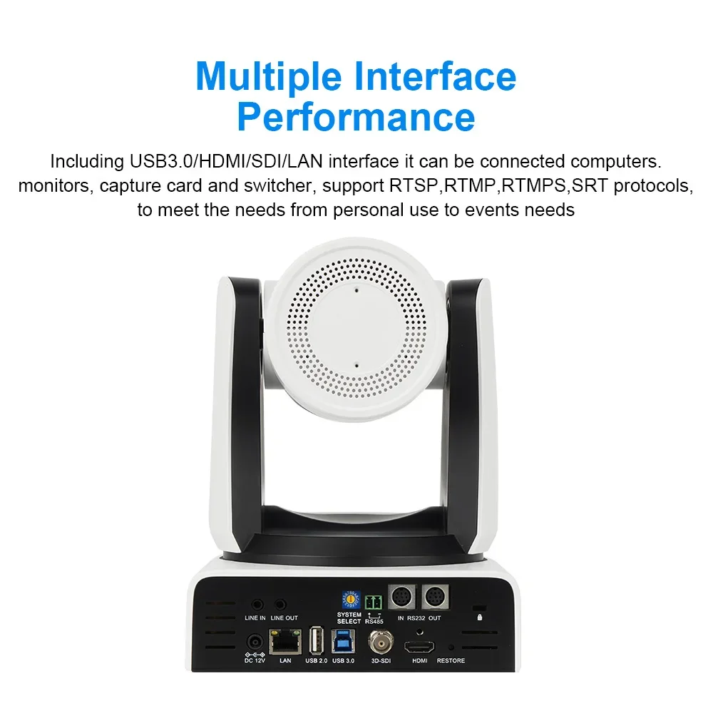 wholesale NDI 4K60P 8MP Ultra HD 30X optical zoom AI auto tracking HDMI PTZ Camera for Radio TV football events concert  Church