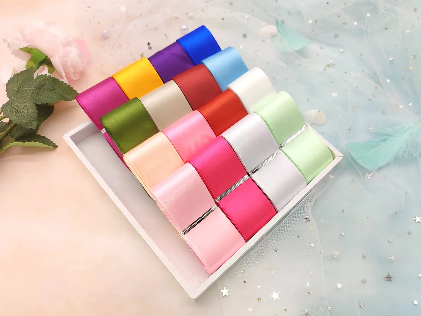 Wholesale Premium Quality Satin Ribbon, Variety of Colors and Widths - Perfect for Gift Wrapping, Crafts, and Decor
