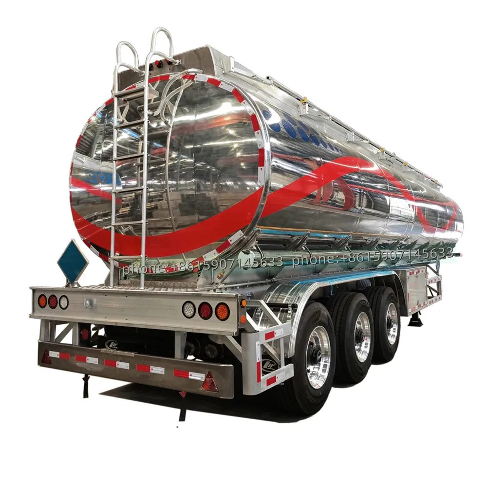 Aluminum Stainless Steel Fuel Oil Tanker Trailer 3 Axle 4 Compartment Diesel Gasoline Tank Trailer Truck