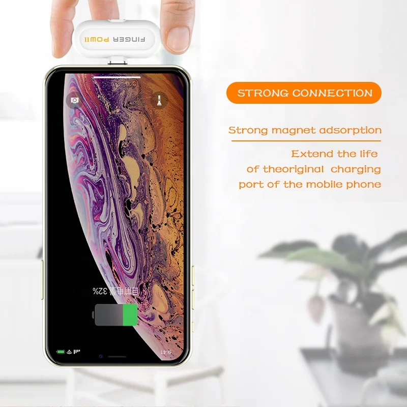 Original Finger pow 2 Mini Fingerpow Charging Power Bank Emergency Power Bank Portable Magnetic Mobile Fast Charger Power Bank