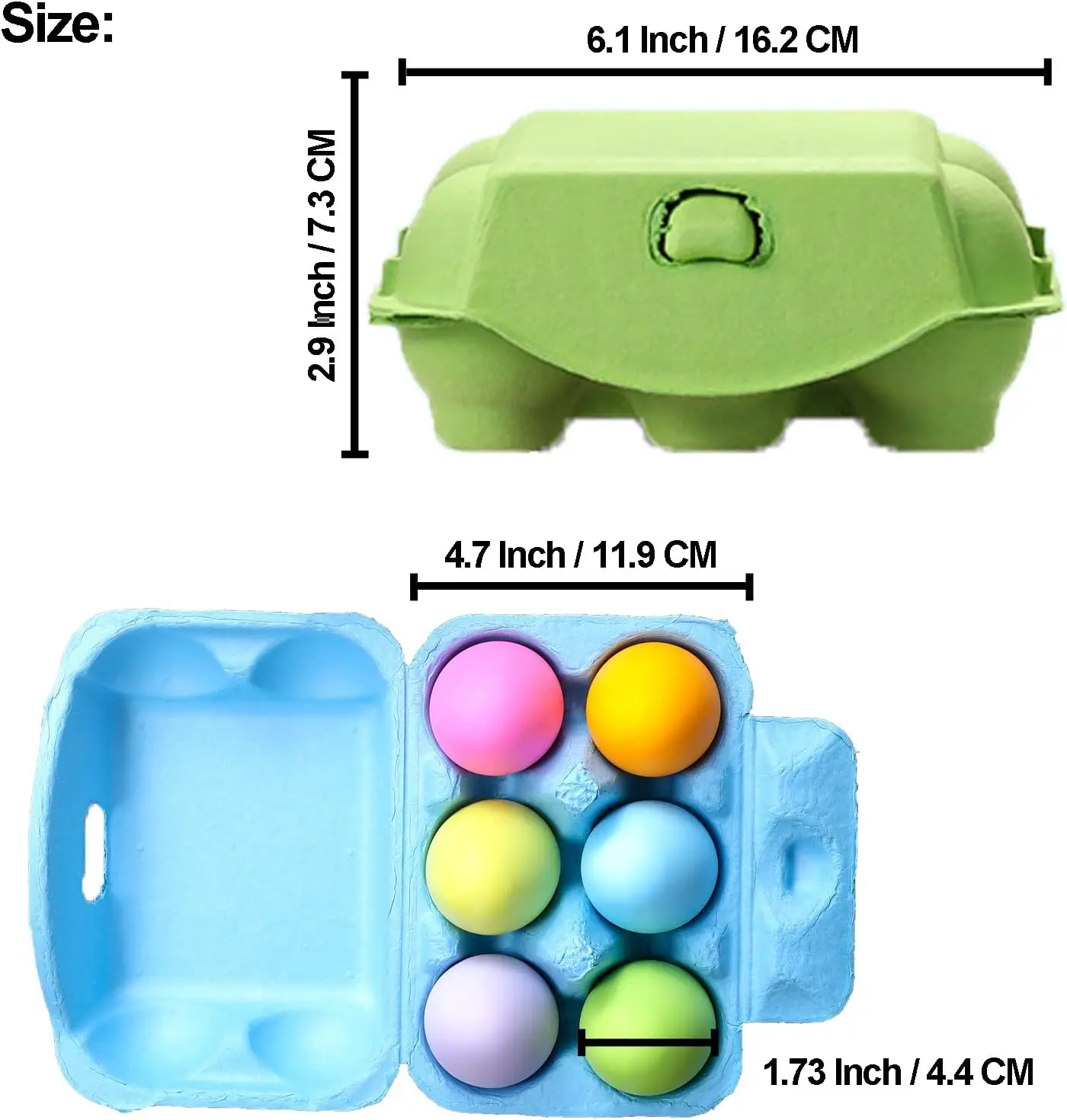 Wholesale Recycled color Cartons for Chicken Eggs toys Easter egg 6 cells paper egg tray carton for sale