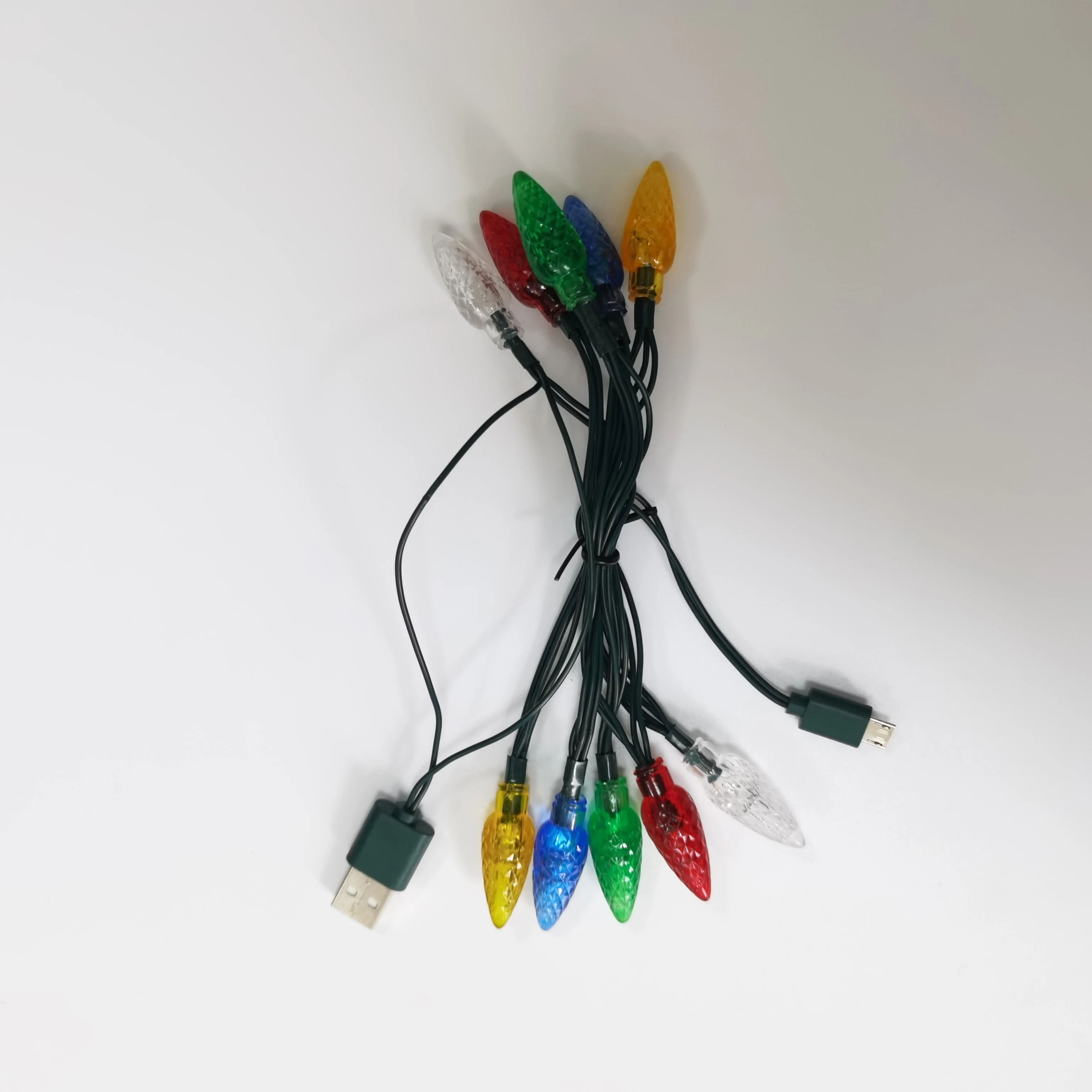 Маленькое рождественское зарядное устройство со светодиодной подсветкой в виде клубники для Android Type