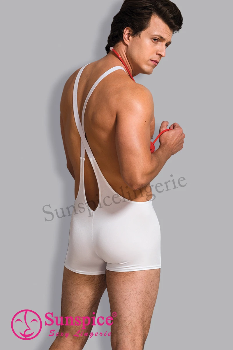 white mesh funny nurse cross should strap open crotch metal zipper match stethoscope sexy costumes adult men underwear boxer
