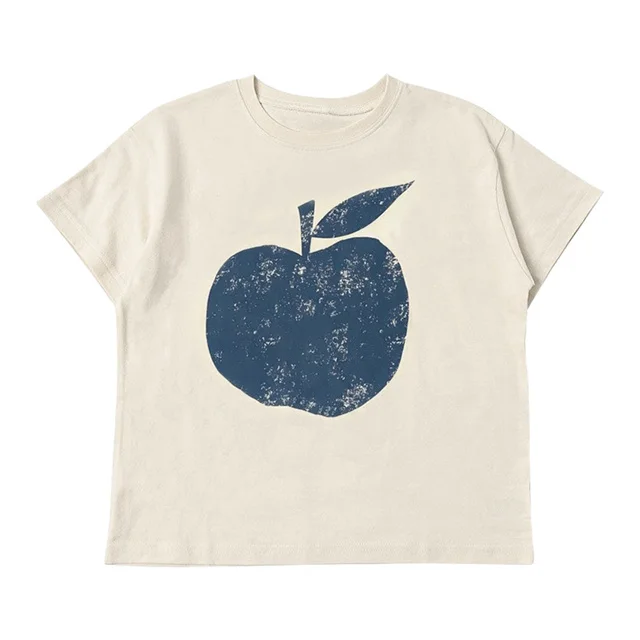1 Pcs Custom Tag Fruit printing Cotton Summer Baby Infant Boys Girls Clothing Neutral Toddler T Shirt