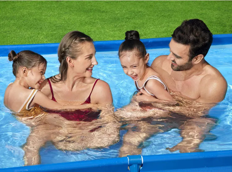Bestway 56403 piscina pvc материал семейное удовольствие съемный Открытый Портативный Прямоугольный плавательный