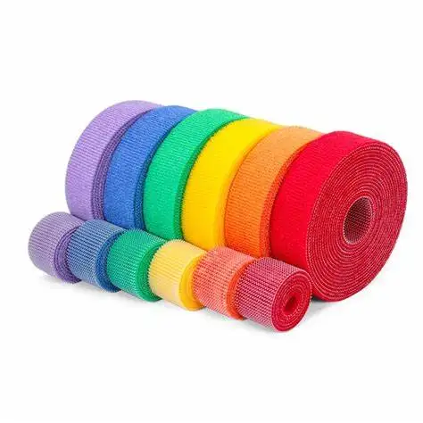 Factory Sale Colorful Nylon Fabric Fastening Tapes Set Nylon Polyester Plastic Hook And Loop Tape
