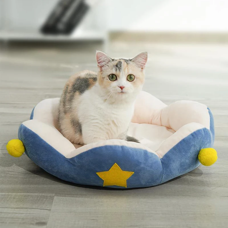 Relaxlines Dropshipping portable pet cage Calming Pet Bed Flower Crochet Cat Beds