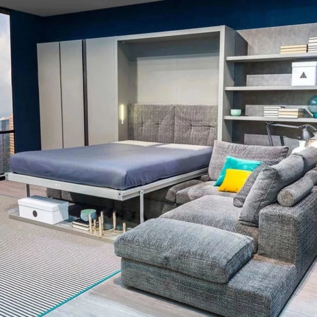 Space Saving Home Furniture Vertical Double Wall Bed Folding Murphy Bed