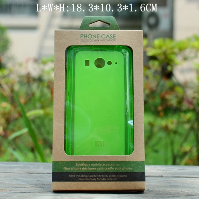 Biodegradable kraft paper packaging box for phone cases Custom design printed retail package for phone case