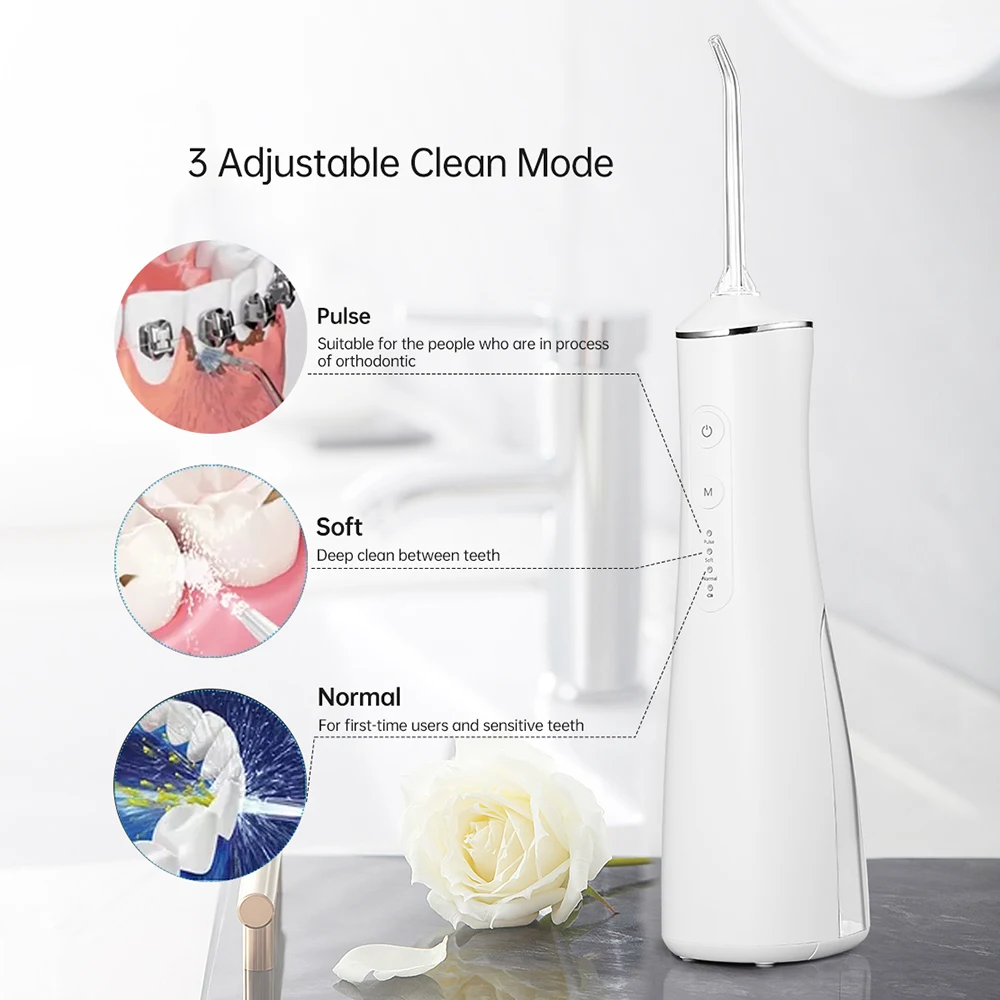 Cordless Dental Water Flosser Portable Water Flosser Travel Rechargeable IPX 7 Oral Irrigator