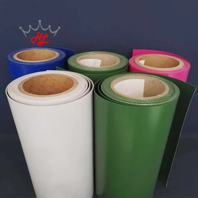 HL Different Colors Heavy Duty PVC Tarpaulin 550gsm PVC Coated Tarpaulin Roll Purple PVC Coated Tarp Fabrics for Sale
