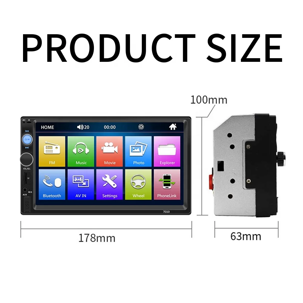 BT call hands-free radio audio 7-inch display reversing image gift rearview camera 12V car mp5 player