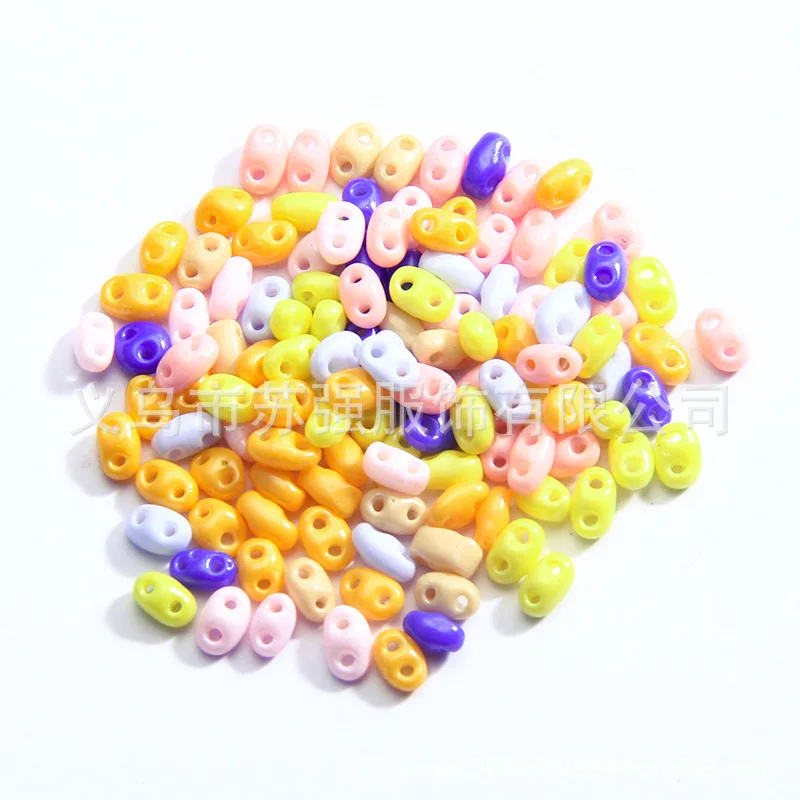 SC 2024 New Arrival 2.5x5 mm Pig Nose Beads Exquisite Rhombus Double Hole Glass Seed Beads For Jewelry Making