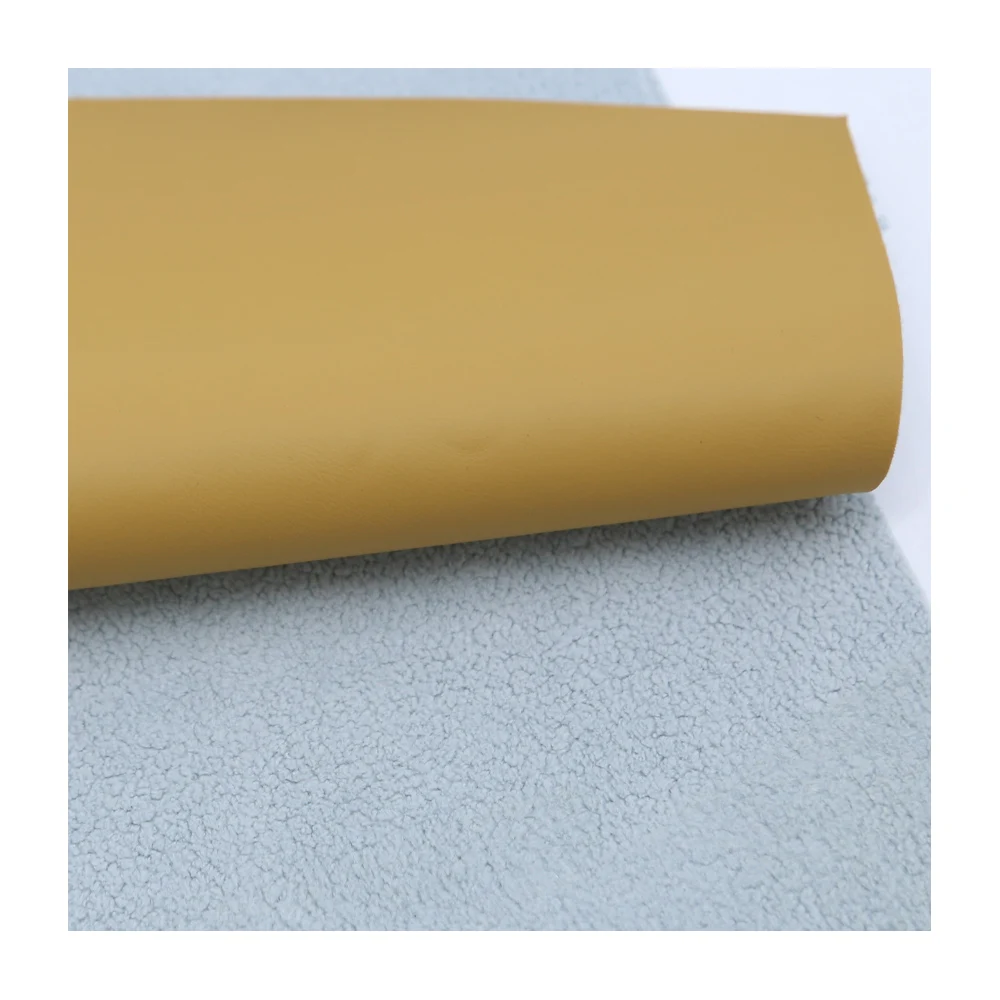 Waterproof Smooth Colorful Soft Leather Embossing Pattern Calfskin Wool Backing Materials PU Synthetic Leather For Making Sofa