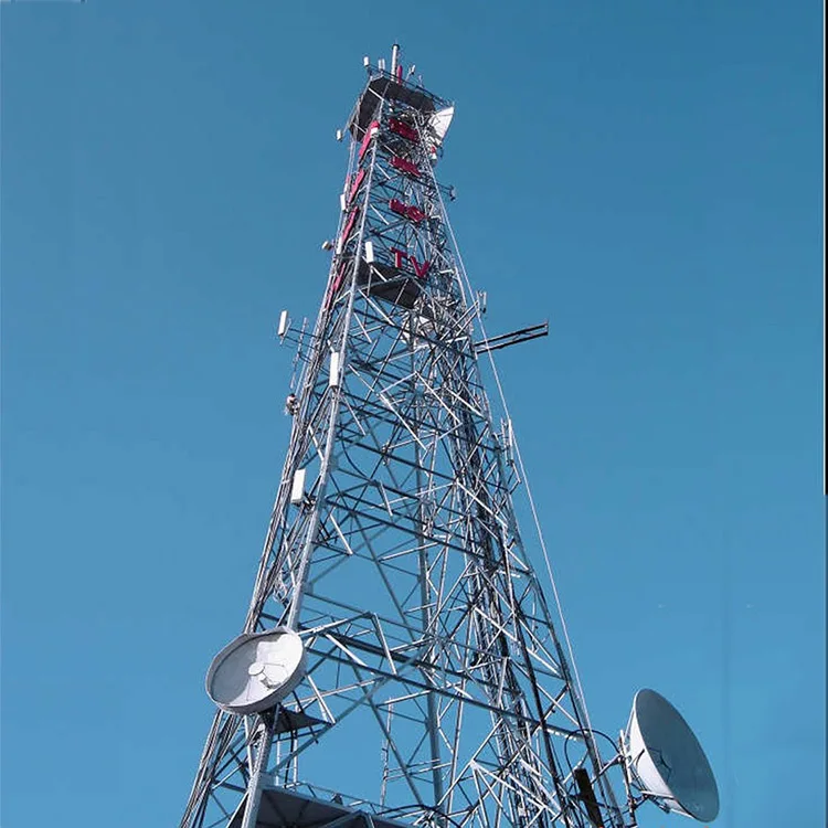 60m Galvanized Self-Support 4G 5G Internet  Mobile Towers 4-Legged Lattice Steel Telecom Tower