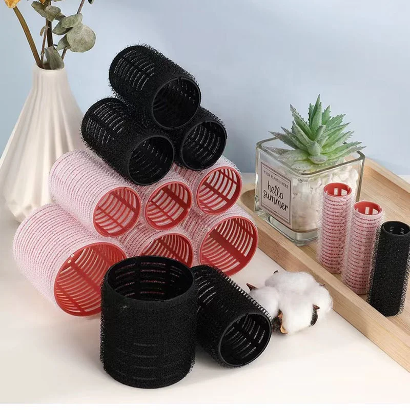 Custom Bag 8pcs Set Thermal Self Grip Rollers Aluminum Core High Quality Thermal Hair Rollers Self Grip Hair Rollers