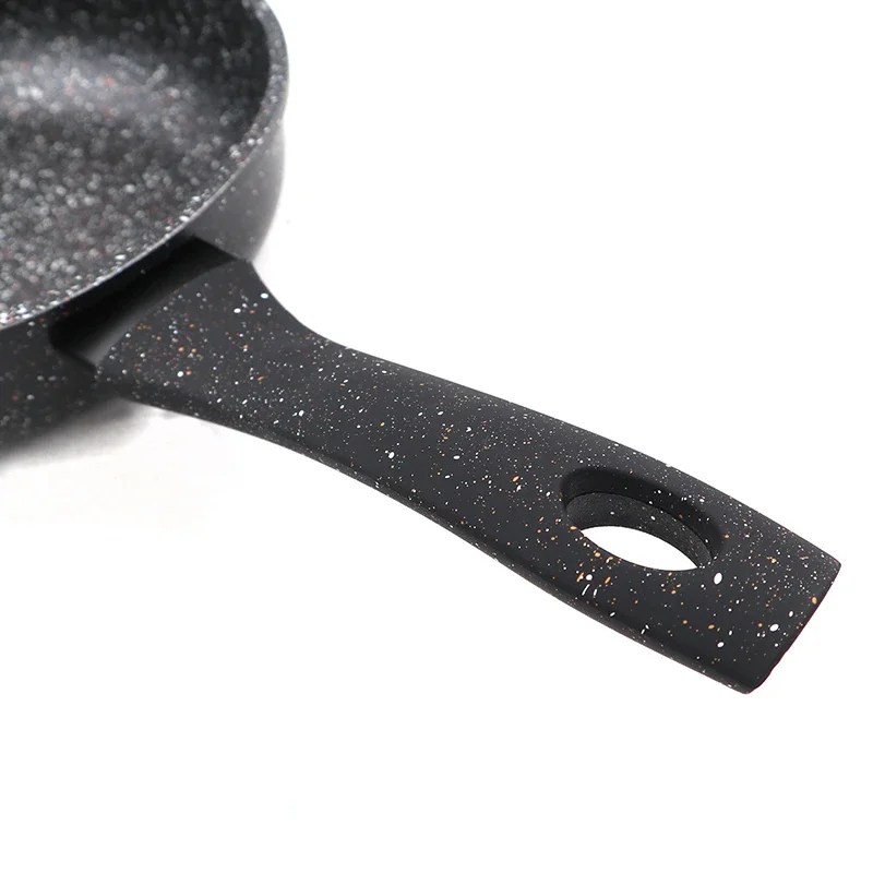 High Quality Black Granite Coating Deep Fry Pan Non-Stick Induction Cookware Metal with Glass Material for Kitchen Use