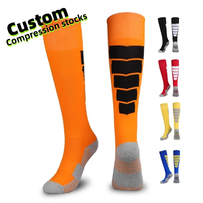 Custom Design Breathable Leg Warmers Soccer Stockings Football Cotton Compression Sports Socks