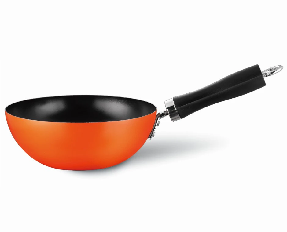Китайская кухонная утварь мини-Вок антипригарная Кастрюля из углеродистой стали 20 см кастрюля с бакелитовой ручкой