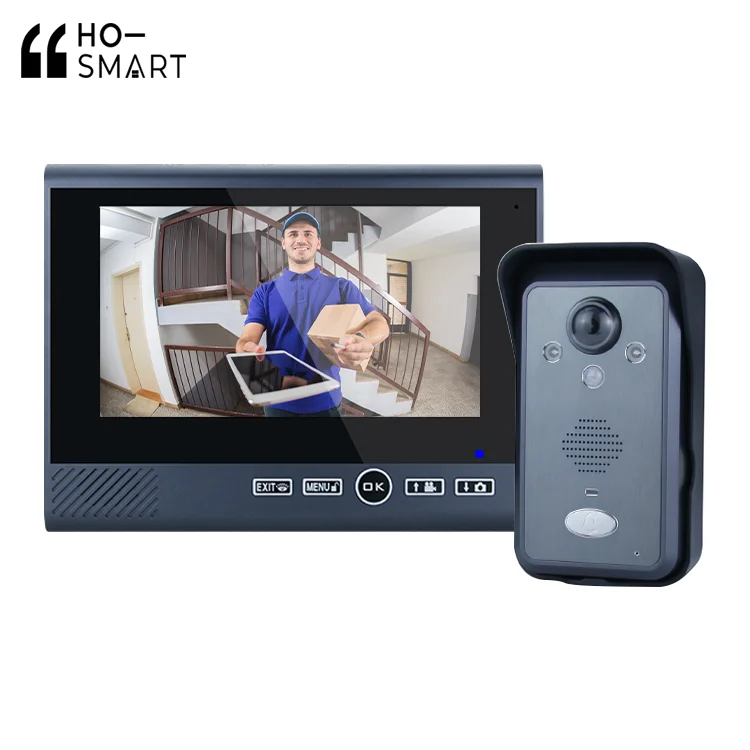 Wireless Video Door Phone Intercom System Home Video House Door Bell Camera with Screen