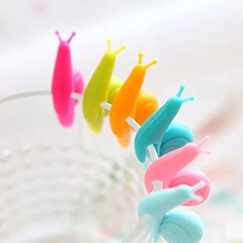 BPA Free Personalized Snail Tea Cup Tea Bag Holder Clips Organizer Silicone