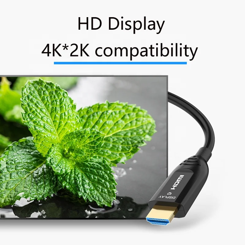 Tensile armored TPU  jacket protect 4 cores fiber AV cable 4K60Hz AOC cable fiber optic HDMI cable 4K