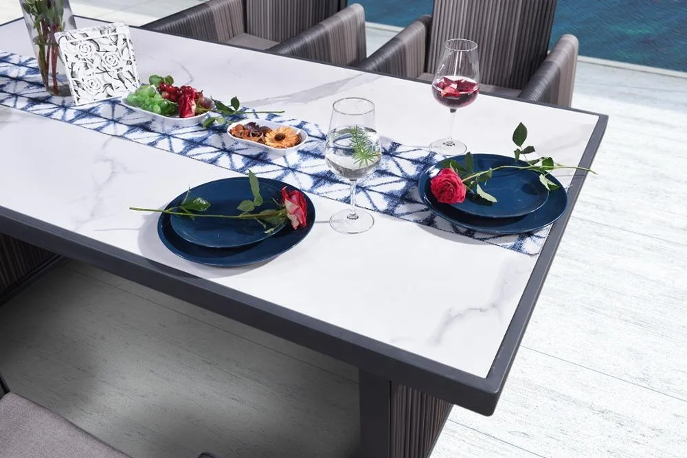 Hot Selling Product Aluminum Waterproof Fabric Garden Furniture Sets Outdoor Dining Restaurant Chairs And Tables