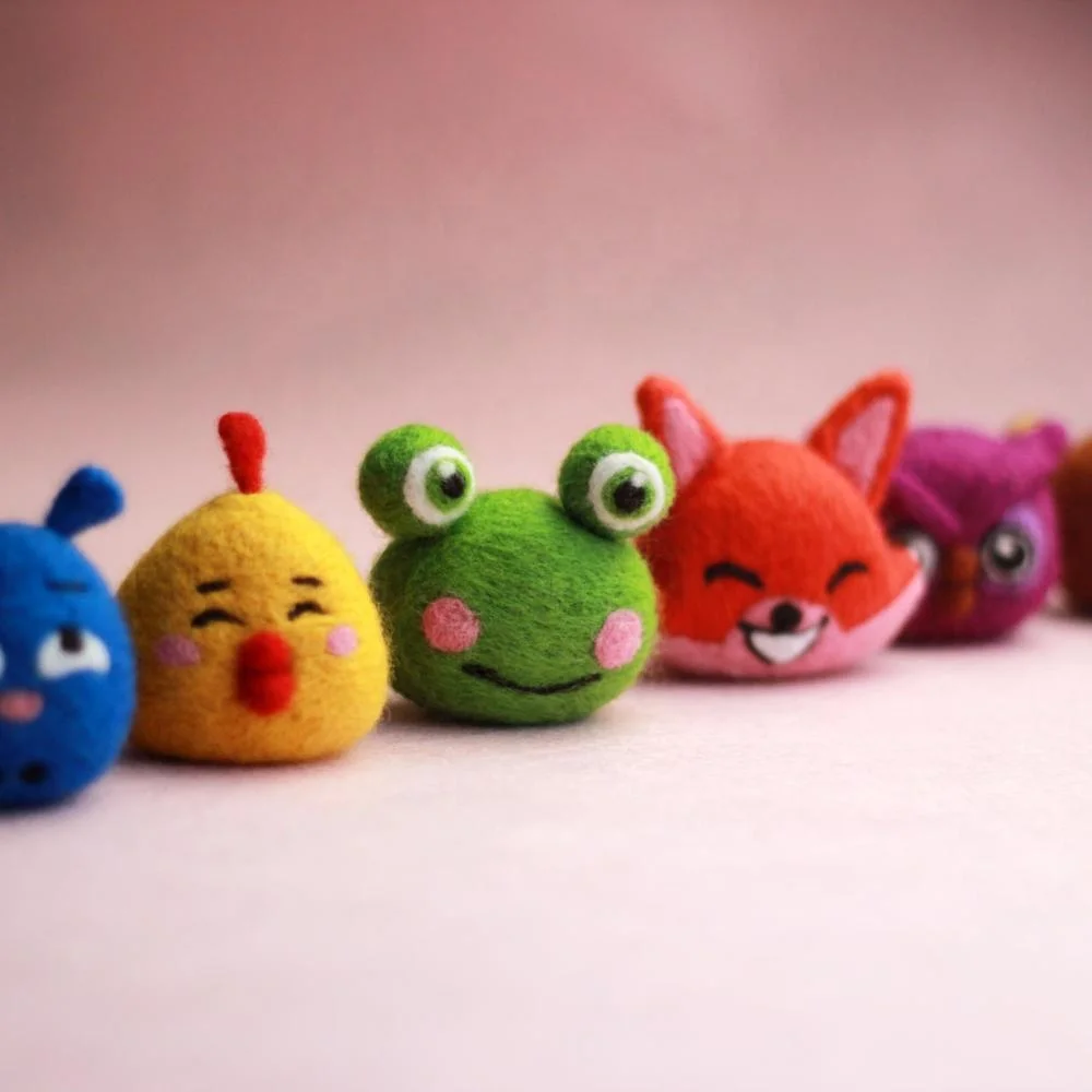 Wool Felt Craft DIY Non Finished Poked Set Handcraft Kit for Needle Felting Supplies Custom Doll Toy