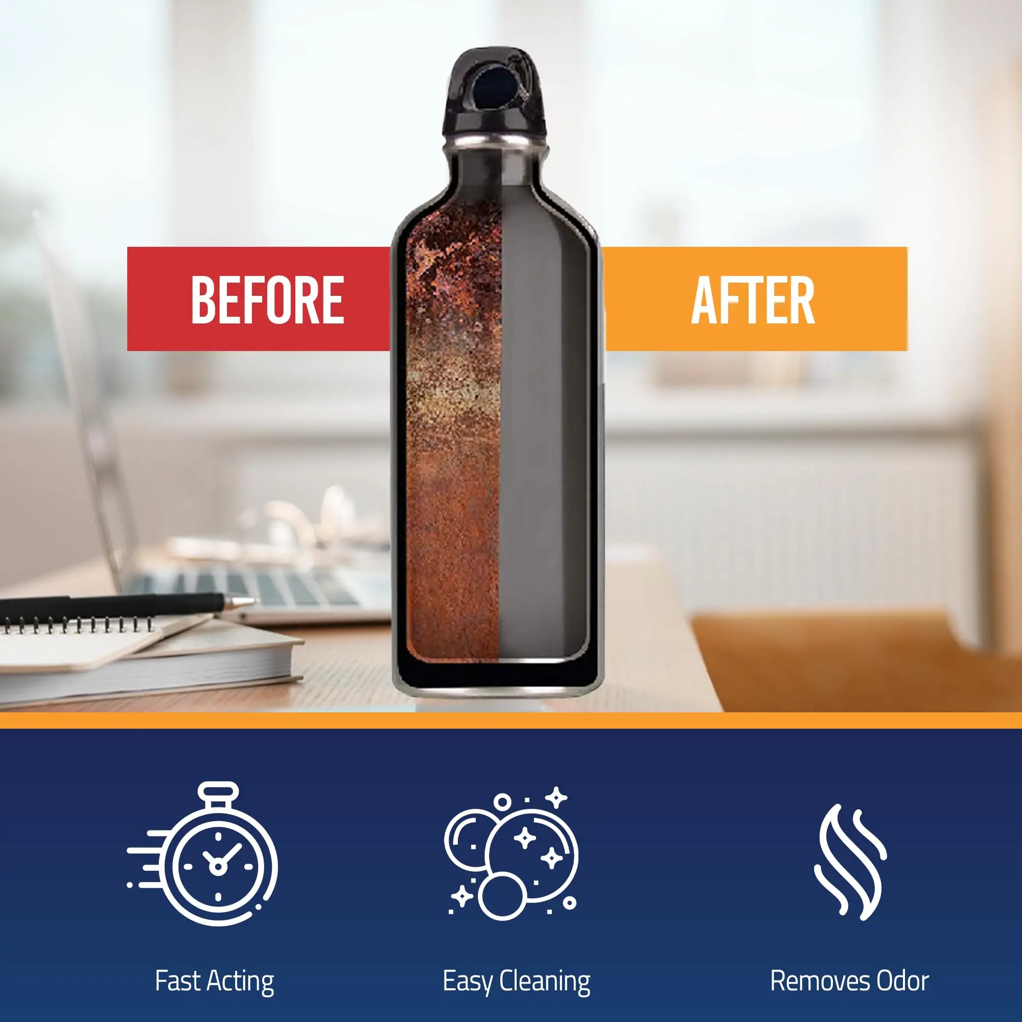 Water Bottle Cleaner Tablets  Remove Odor Water Scale Remover Anti Bacterial Fast Dissolve Water Bottle Cleaner Tablets