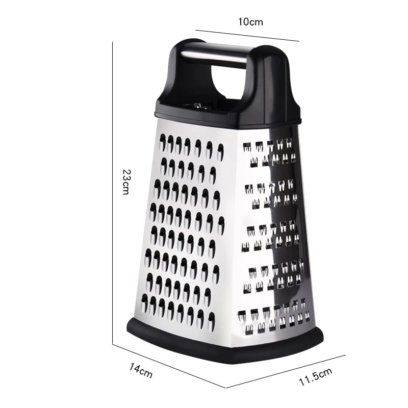 4-Sided Stainless Steel Box Grater with Detachable Storage Container Kitchen Tool