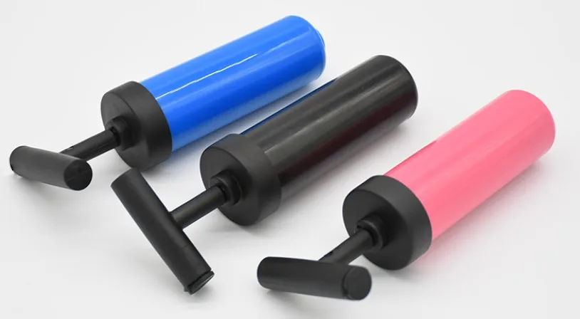 
6inch double way plastic hand pump with needle in handle to inflate sports pilates balls 