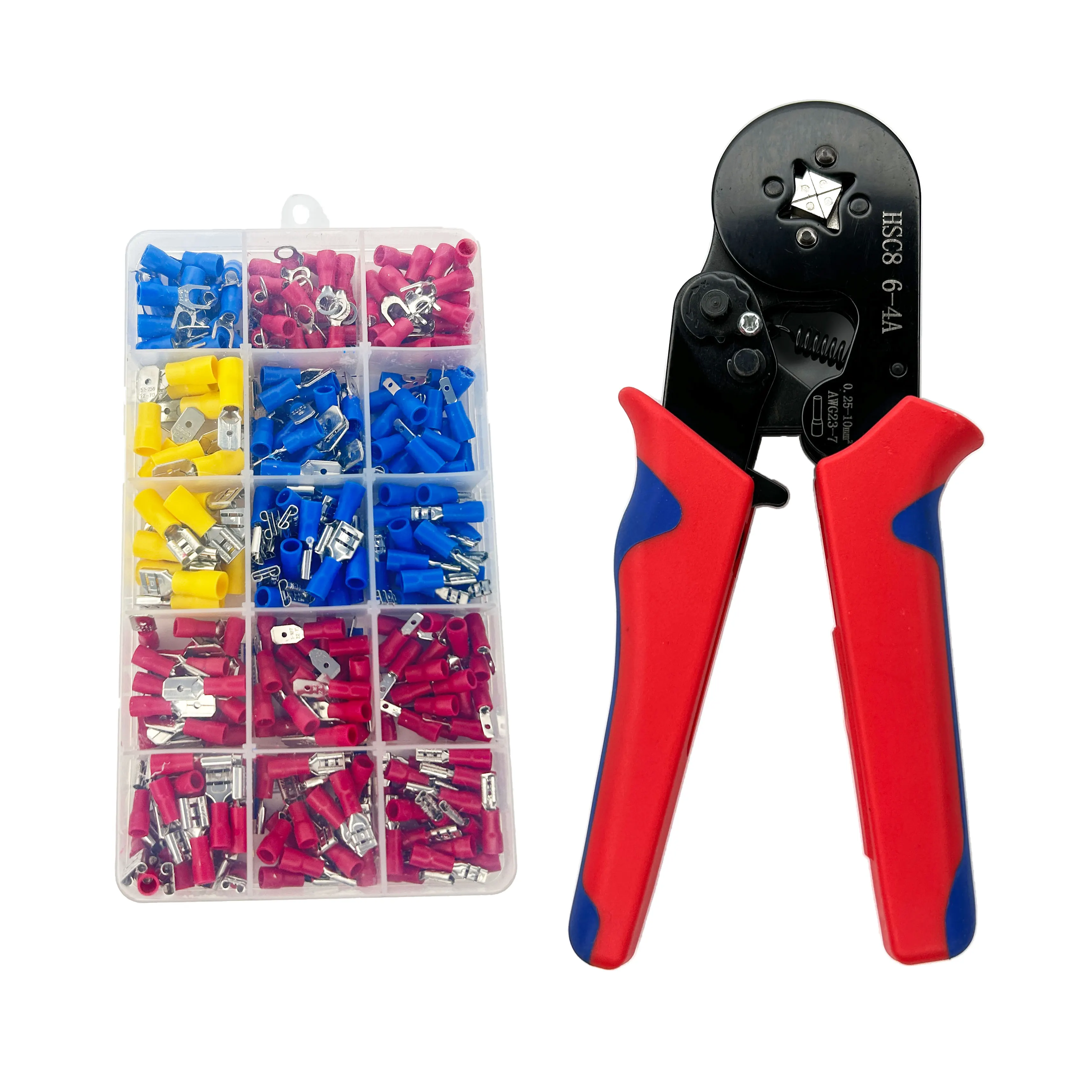 alicate hsc8 6-4A 23-7AWG crimper Networking Toolkit 1200PCS terminal Wire Plier crimp cable tool kit